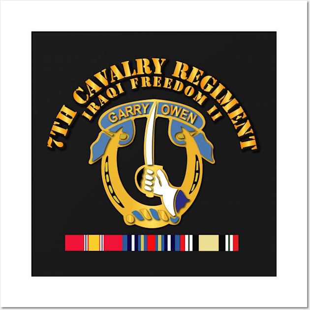 7th Cavalry Regt  - IF - II w Svc Ribbons Wall Art by twix123844